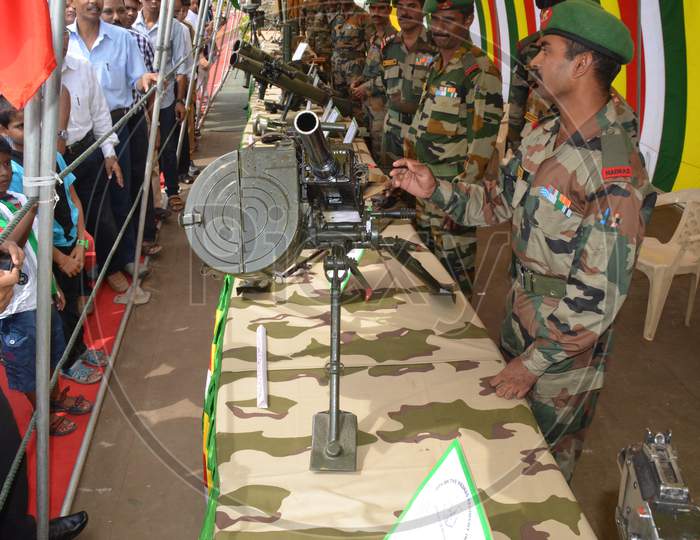 Indian Army Arms Or Ammunition Display in Assam On  August 23 2013