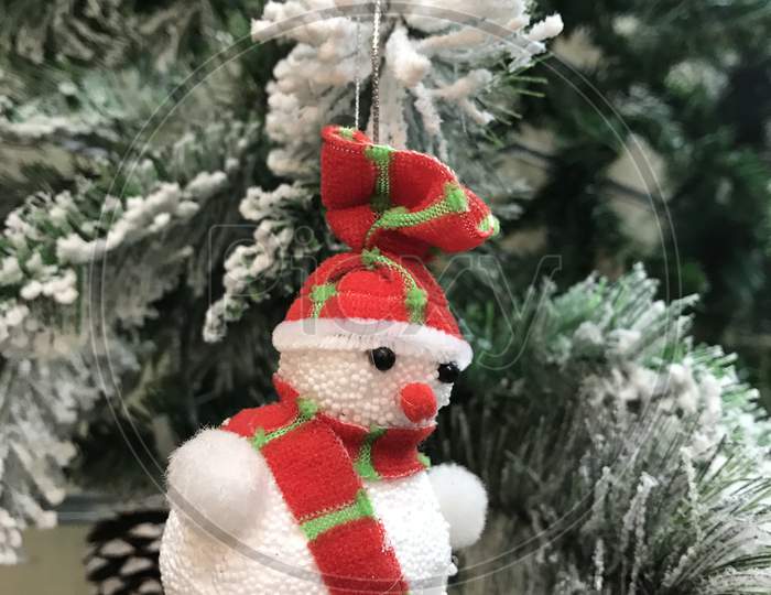 Santa Claus Ornament on the Christmas Tree