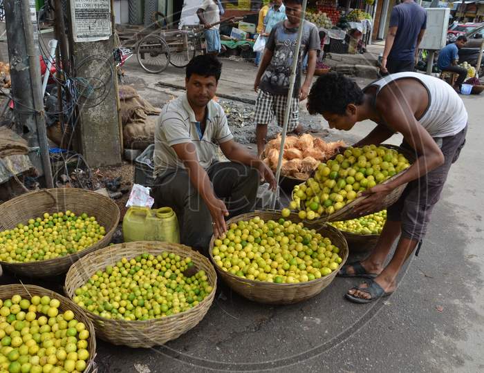 Lemon Vendors in Guwahati Fancy Bazaar, Assam