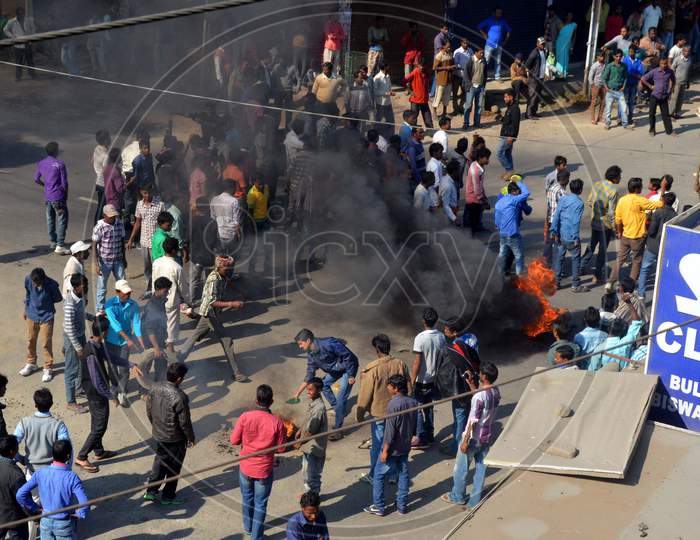 People Protesting Agaist Ndfb(S) Militants Who Launched Simultaneous Attacks On December 24,2014 At Biswanath Chariali, Assam