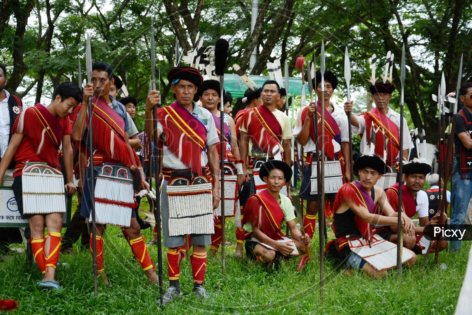 Naga Tribal People in Their Traditional Attire