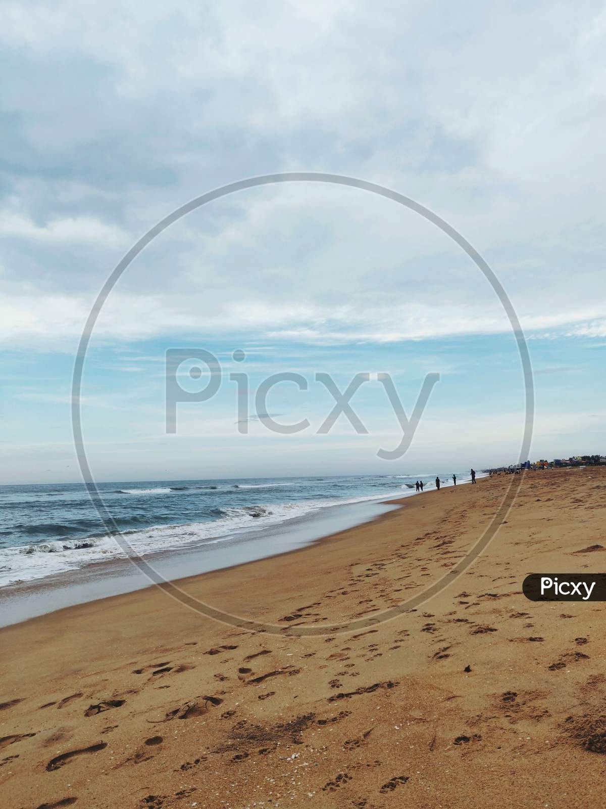Tropical Beach With  Sea Waves And Sky Composition