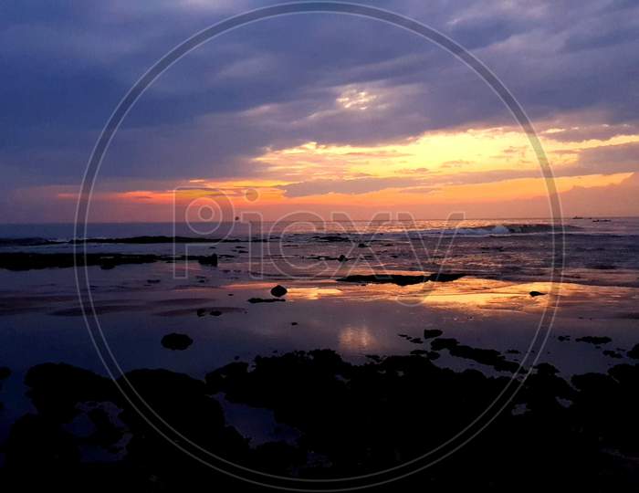 Sunset at anjuna beach