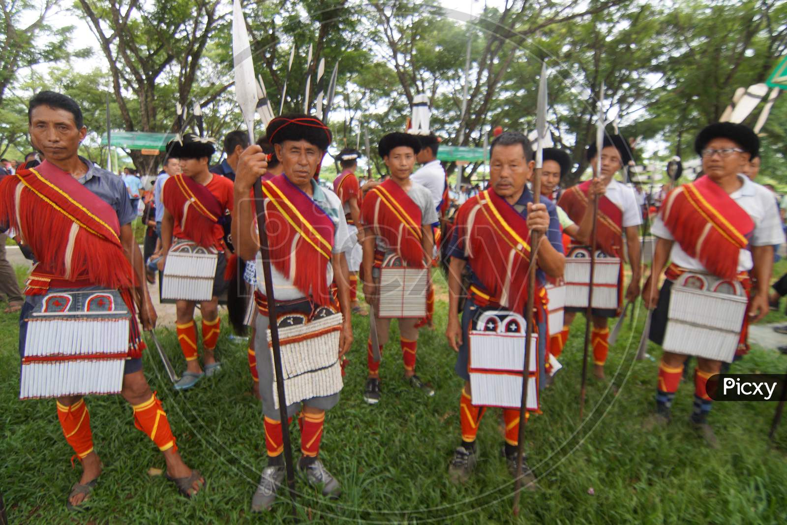 Naga Tribal People in Their Traditional Attire
