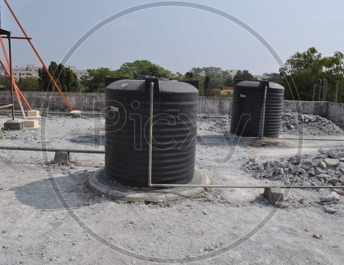 Water Tanks on Top Of a Building
