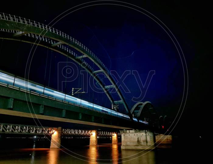 Godavari Arch Bridge in Night Lights