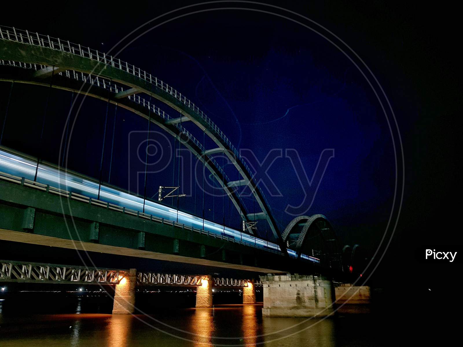 Godavari Arch Bridge in Night Lights