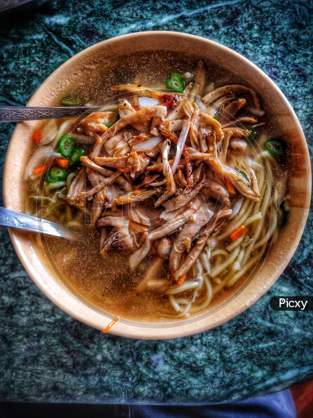 Soup Noodles With Shredded Chicken