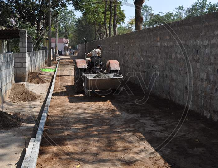 Construction Of Concrete  Cement Roads on Streets By R & B