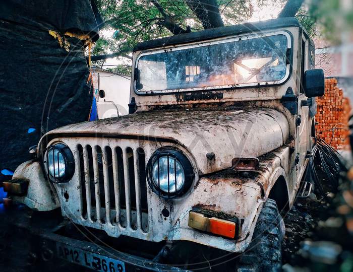 An Old Mahindra Jeep