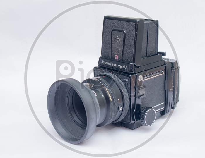 Mamiya R567 Vintage Camera On an isolated White Background
