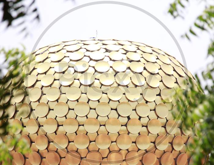 The Matrimandir , A Spiritual Place For Internal Yoga Practitioners At Auroville , Tamil Nadu