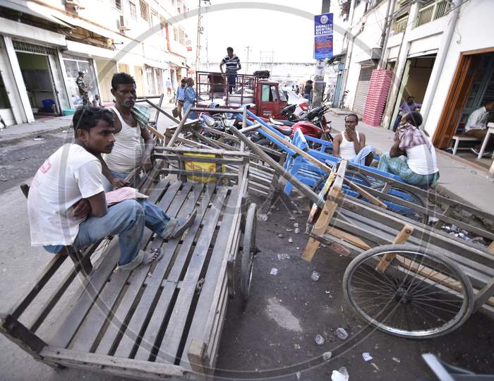 Goods Cart Pullers In Guwahati Fancy Bazaar
