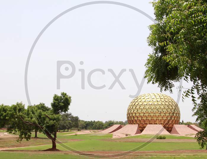 Matrimandir edifice in Auroville, Pondicherry, India