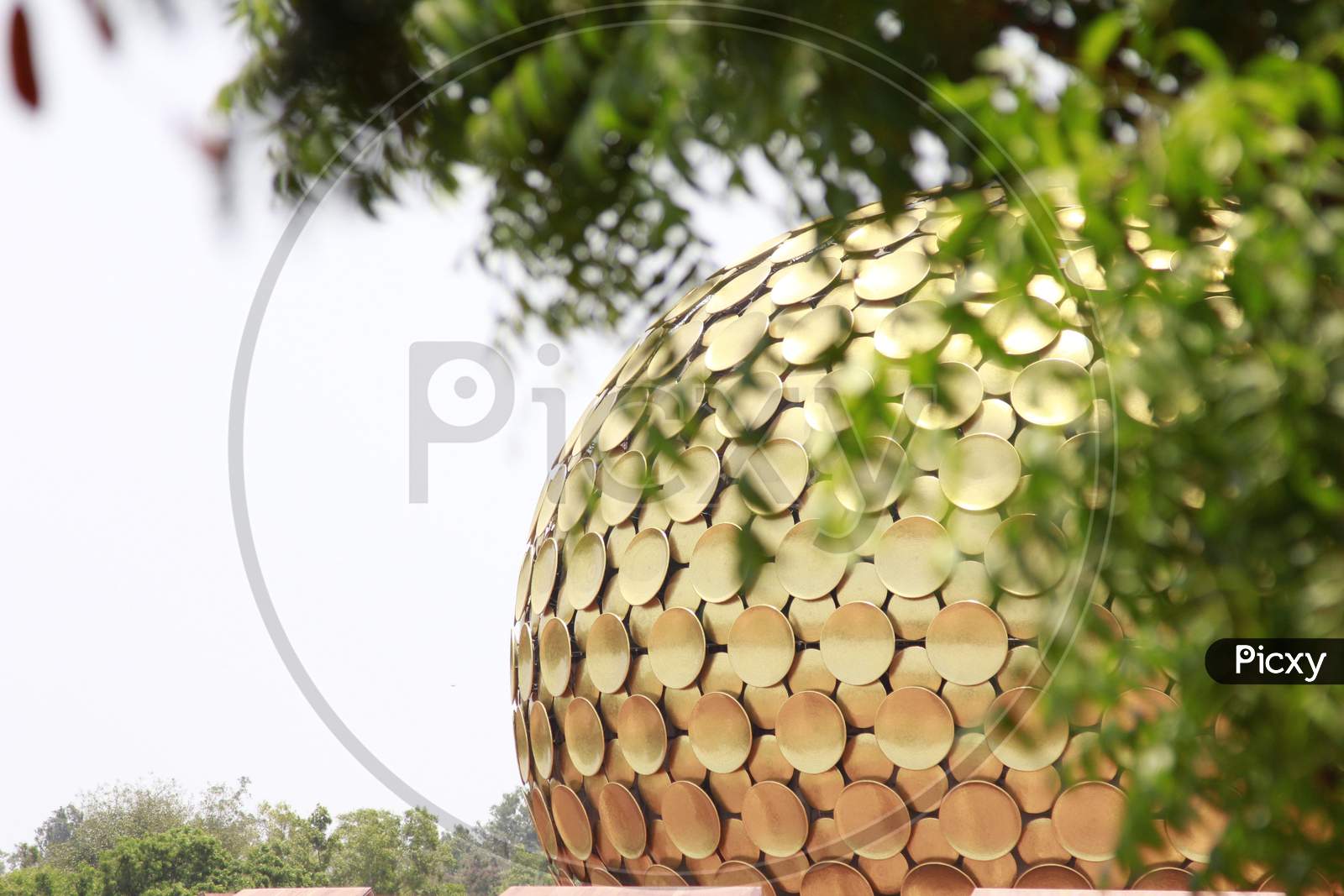 The Matrimandir , A Spiritual Place For Internal Yoga Practitioners At Auroville , Tamil Nadu
