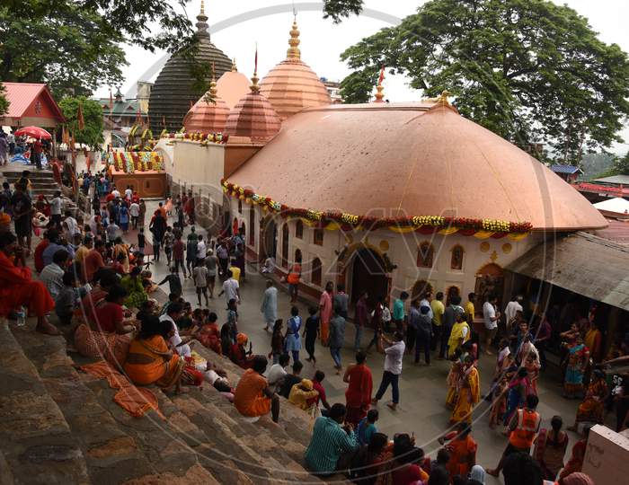 Assamese Hindu Devotees In Khamakhya temple Celebrating Ambubachi Mela In Guwahati, Assam