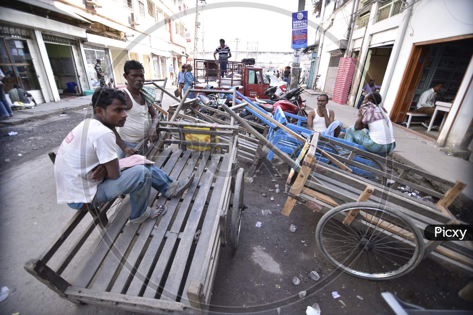 Goods Cart Pullers In Guwahati Fancy Bazaar