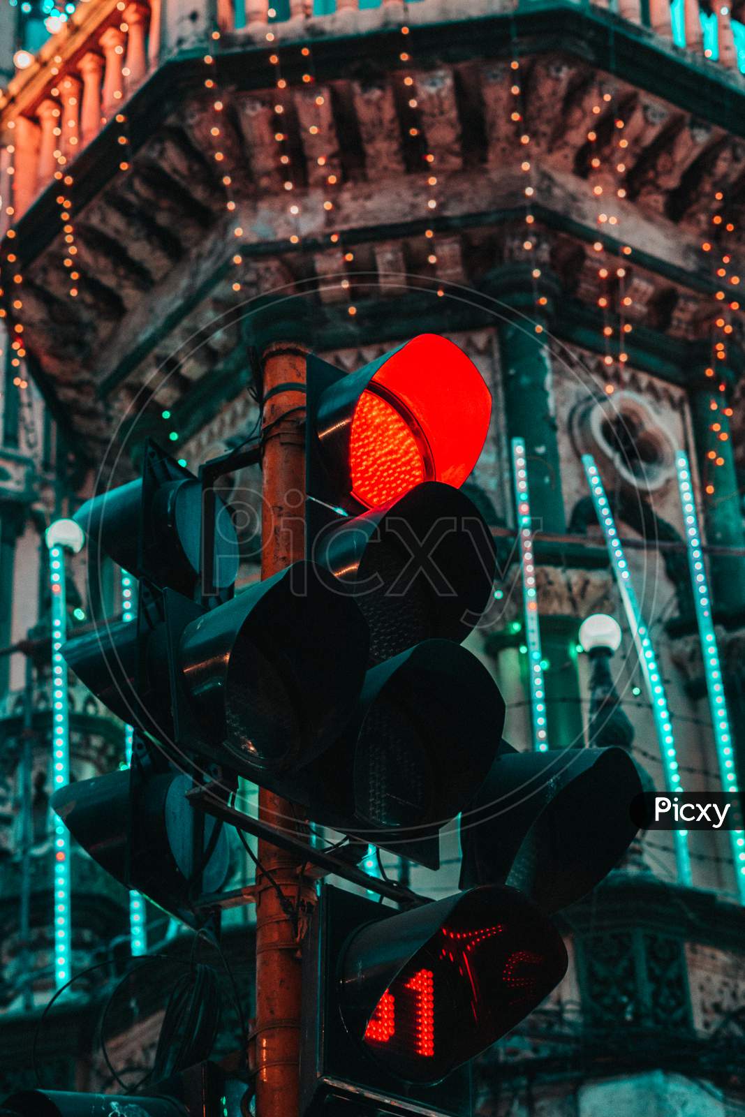 Closeup Shot of Red Signal, Traffic Signal
