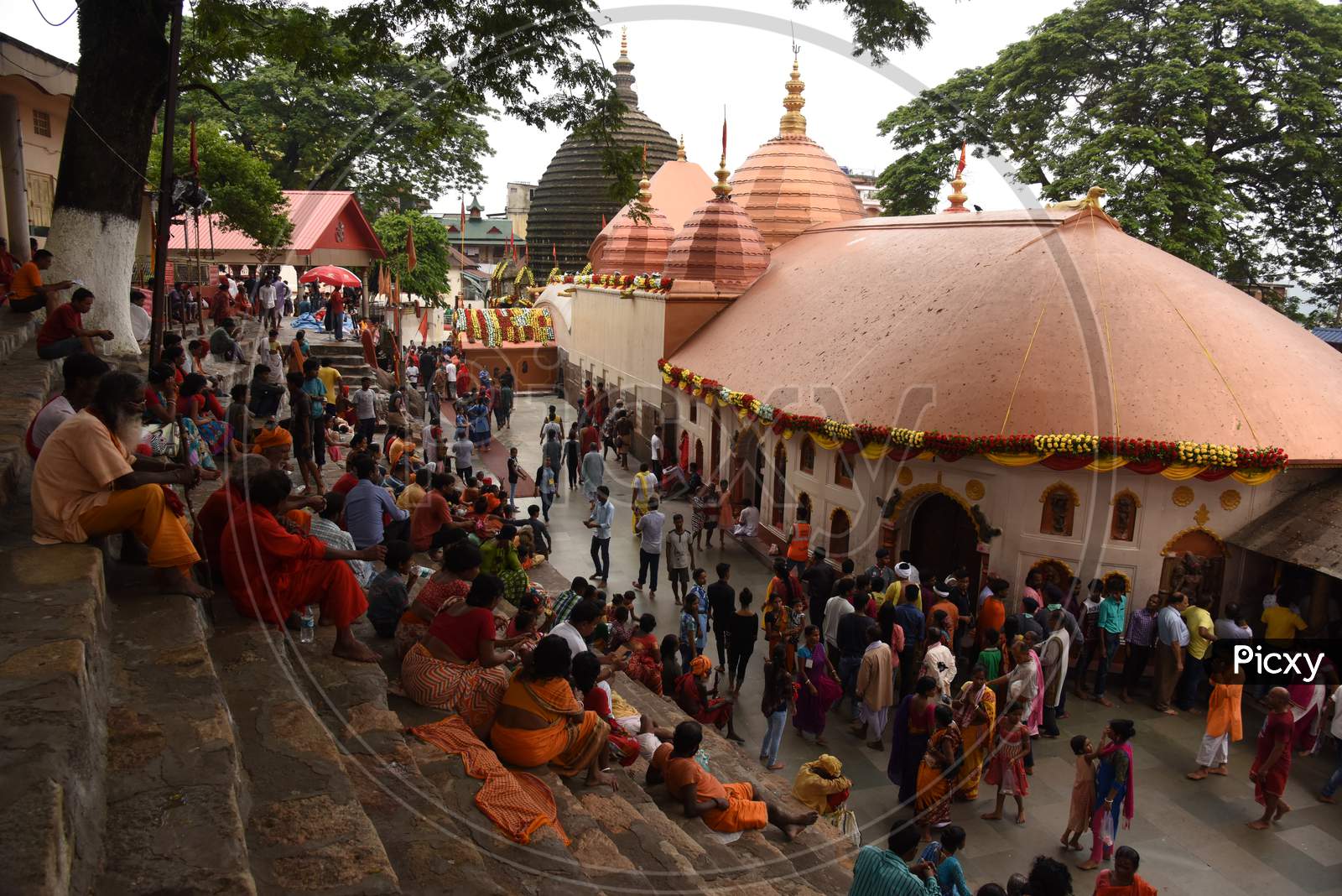 Assamese Hindu Devotees In Khamakhya temple Celebrating Ambubachi Mela In Guwahati, Assam