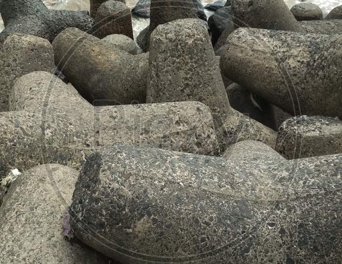 Stones at marine drive Mumbai