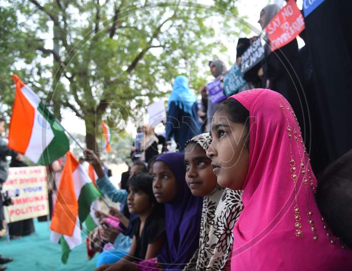 Muslim Girls at an all women protest against CAA and NRC on 27th December 2019