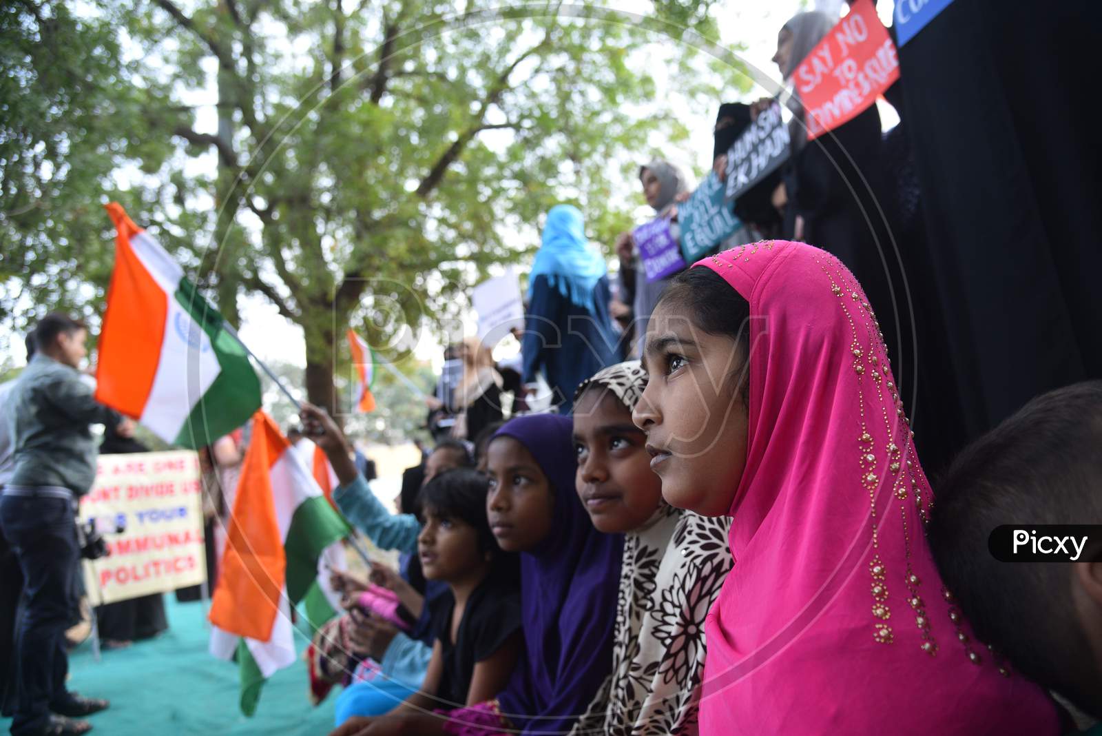 Muslim Girls at an all women protest against CAA and NRC on 27th December 2019