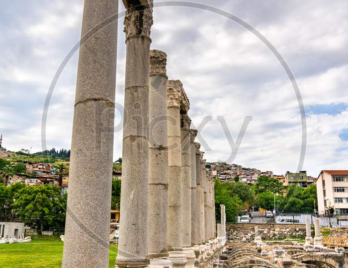 Remains of ancient Agora of Smyrna in Izmir, Turkey