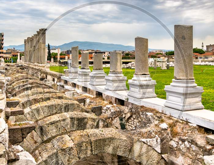 Remains of ancient Agora of Smyrna in Izmir, Turkey