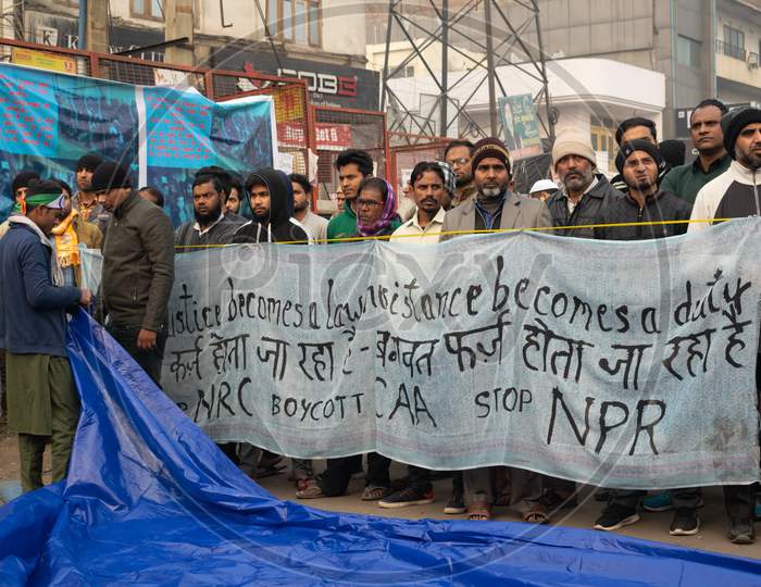 Residents of Shaheen Bagh protesting 24hrs against Citizenship Amendment Act CAA and National Register of Citizens NRC