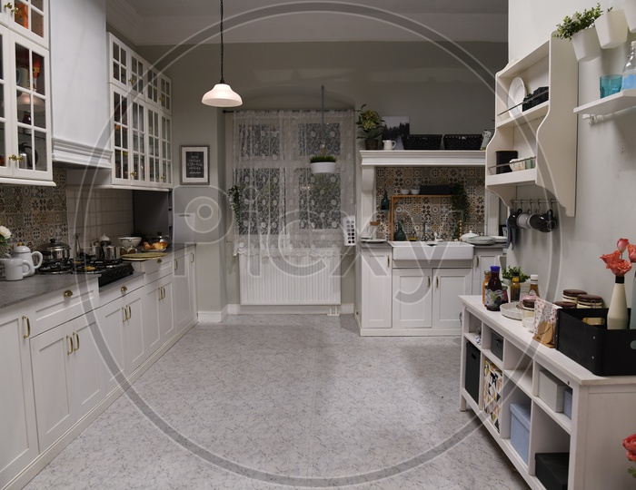 Interior of a House With Kitchen And Kitchen Ware