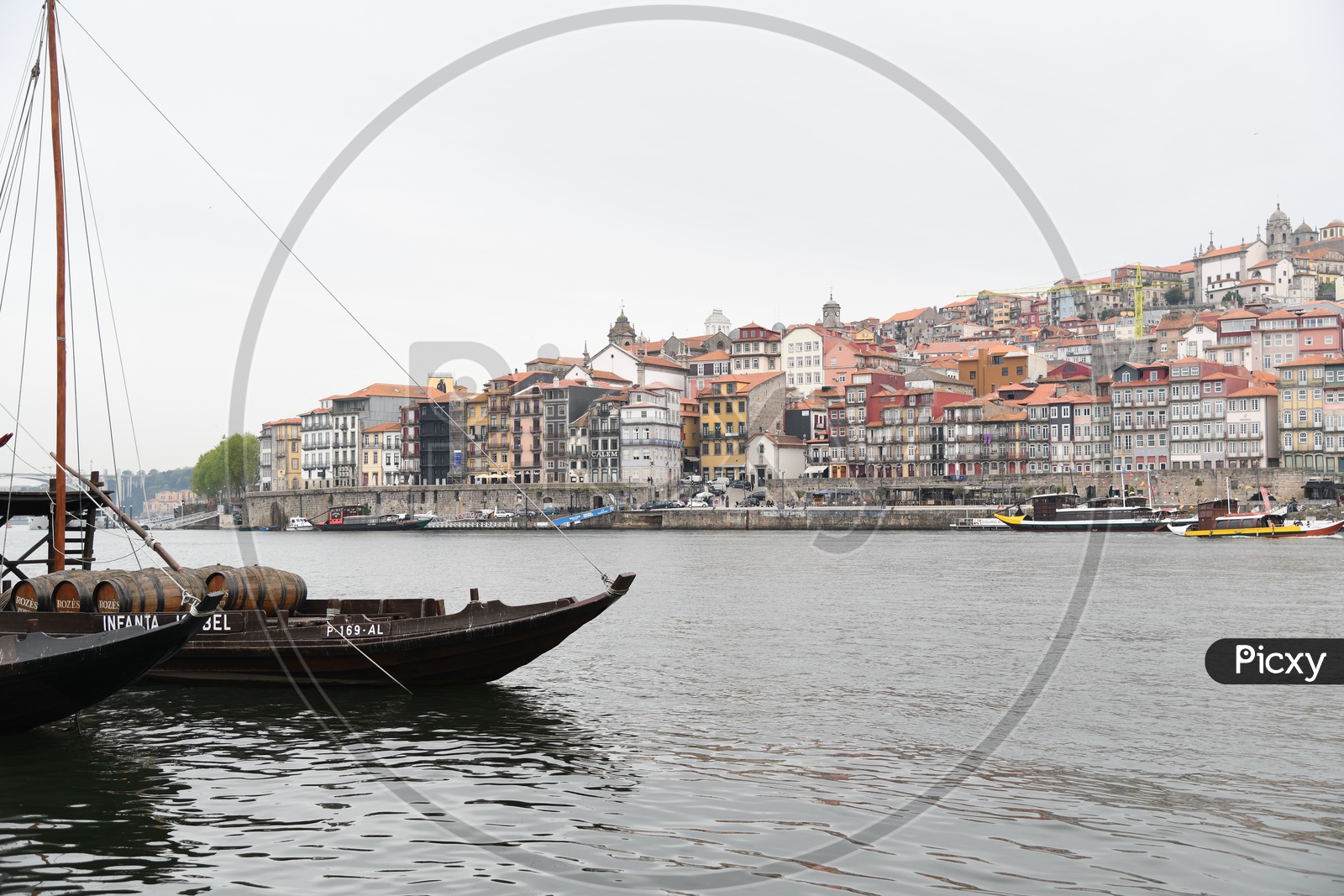 Boats on Douro River In Porto, Portugal