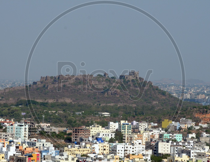 View Of Golconda Fort On Hill With Hyderabad City Scape