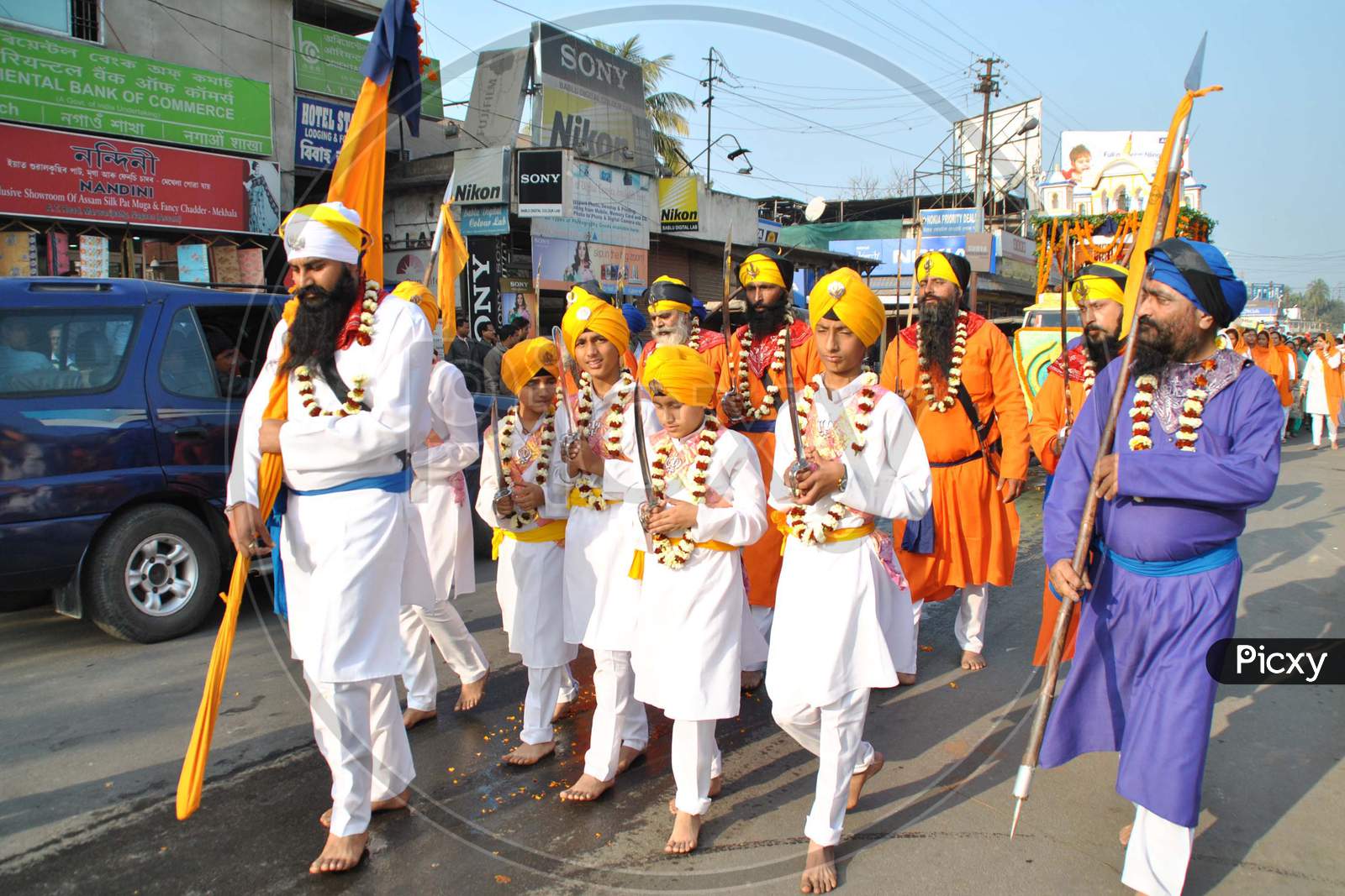 Image of Sikh Devotees Take Part In A Rally During A Procession Ahead ...