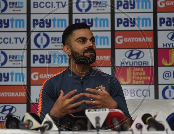 Virat Kohli, Indian Cricket Team Captain During Press Meet At Barsapara Cricket Stadium, Guwahati