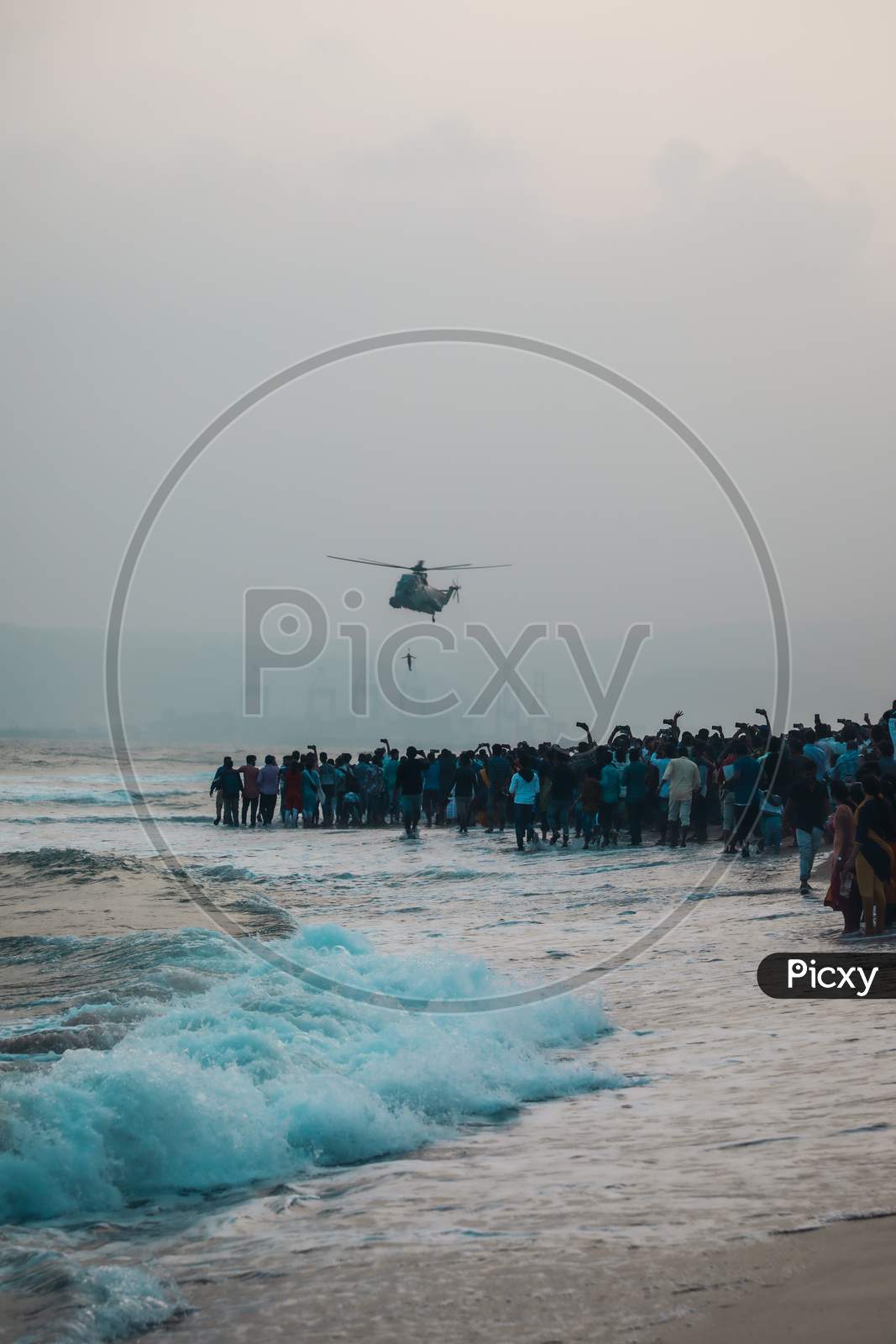 Visitors Watching The Naval Day Celebrations in Vizag Beach