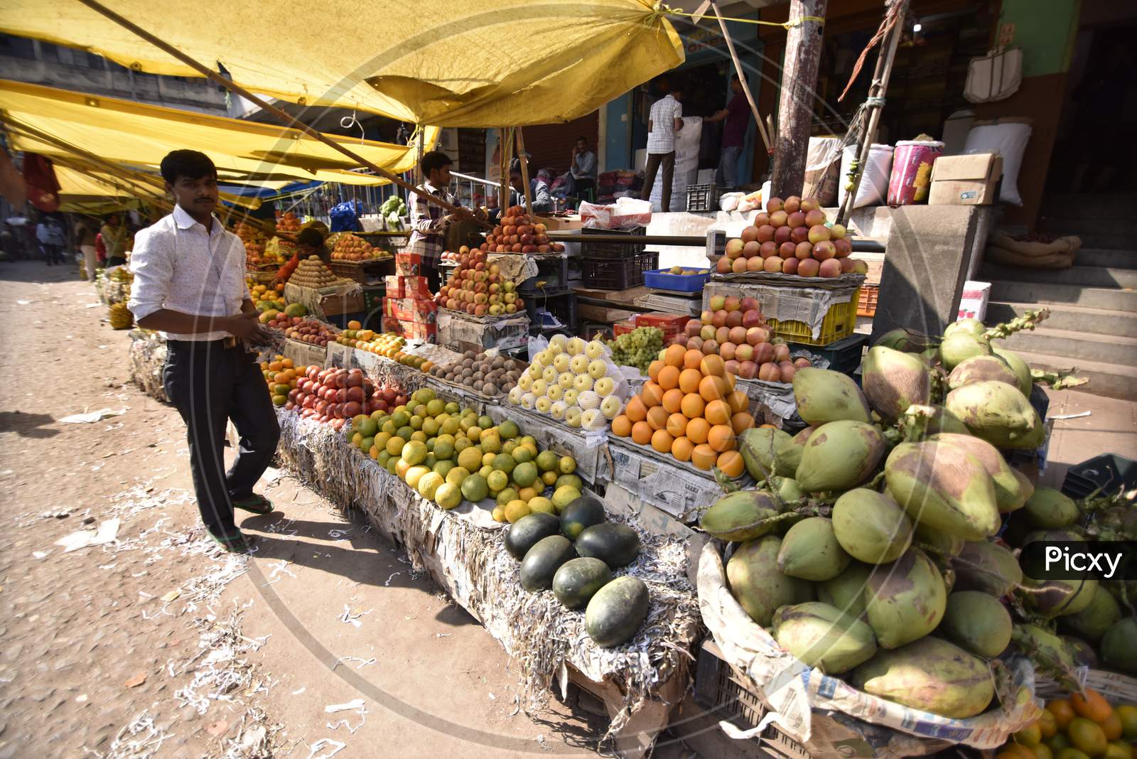 Fruit Market With  Stalls In Guwahati, Assam