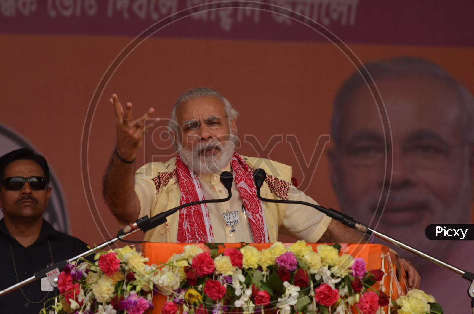 Prime Minister Narendra Modi  During Election Campaign Rally In Assam For Assembly General Elections 2016