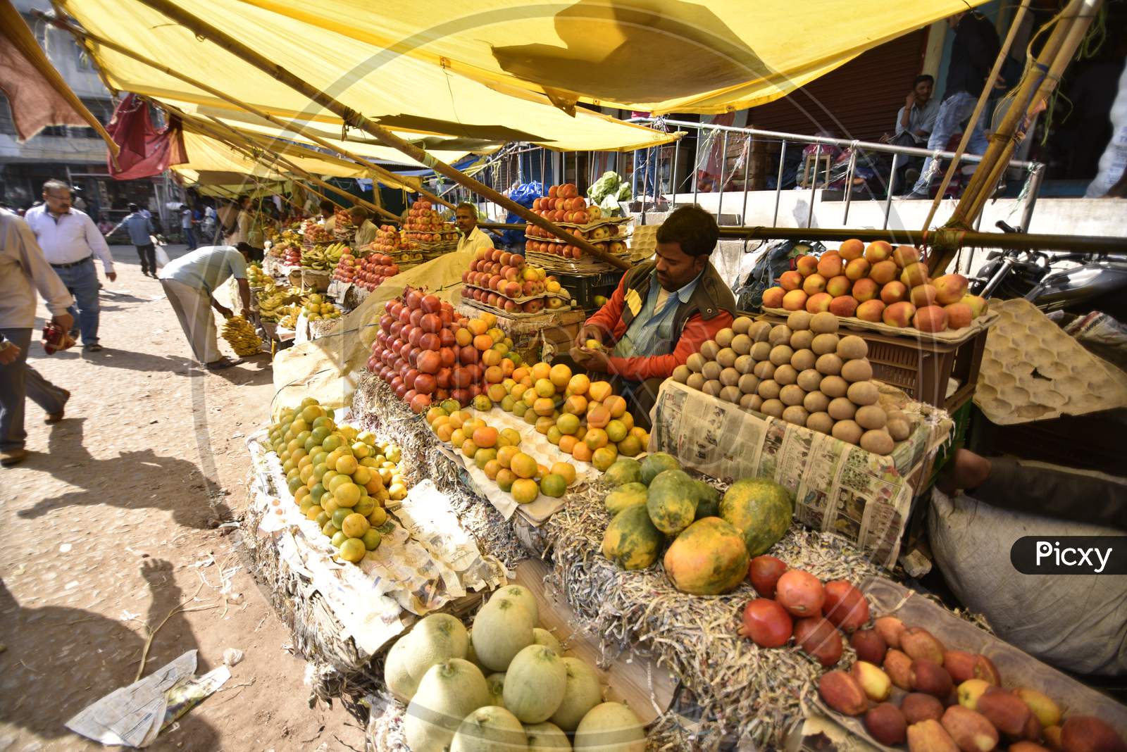 Fruit Market With  Stalls In Guwahati, Assam