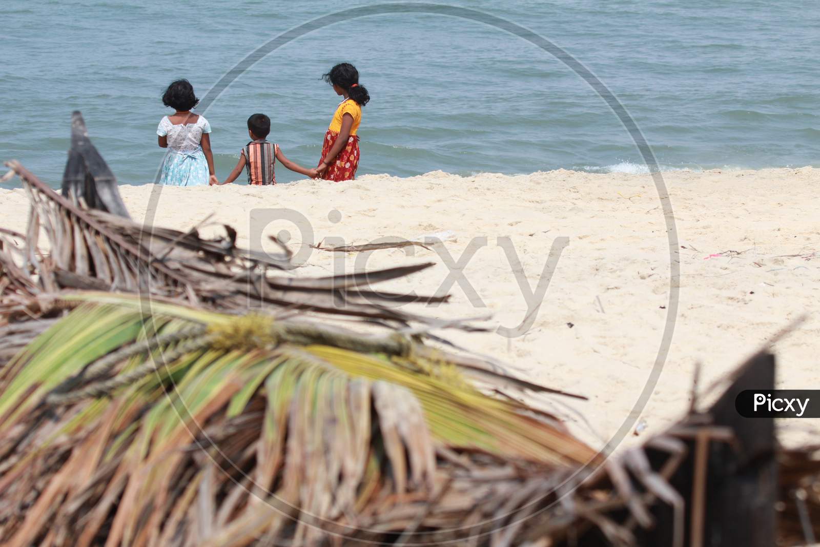 Children at Marari Beach, Kerala