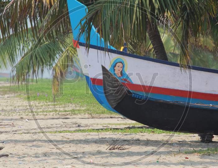 Fisherman Boat in Marari Beach, Kerala