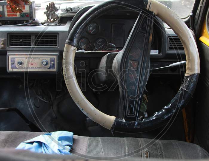 View of Car Steering