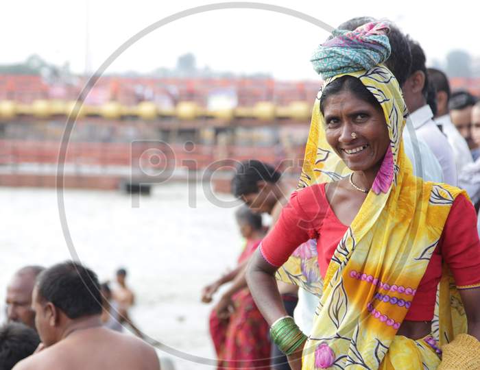 Smiling Face of Old Woman in Kumbh Mela, Ujjain, Madhya Pradesh