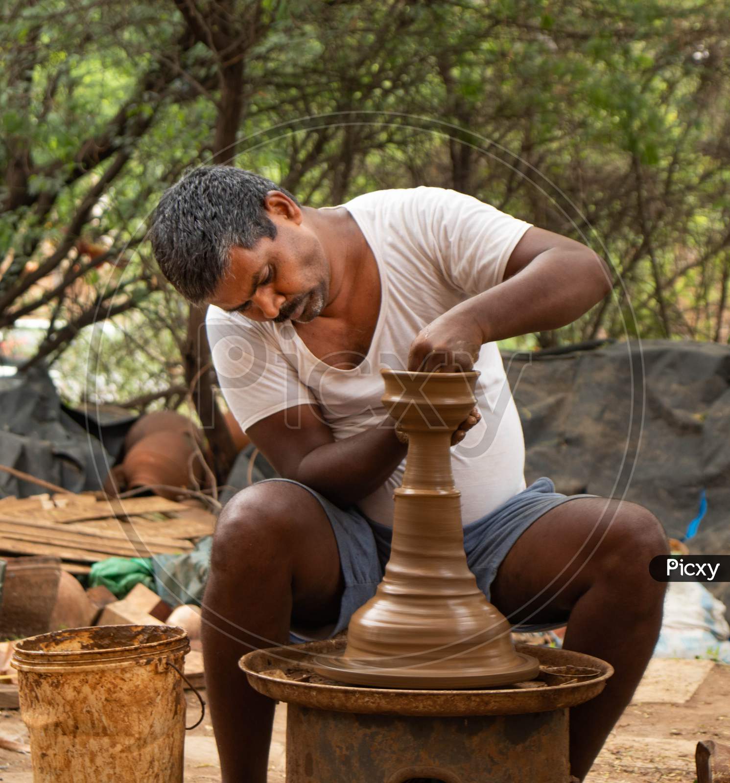 Man Making Clay pots