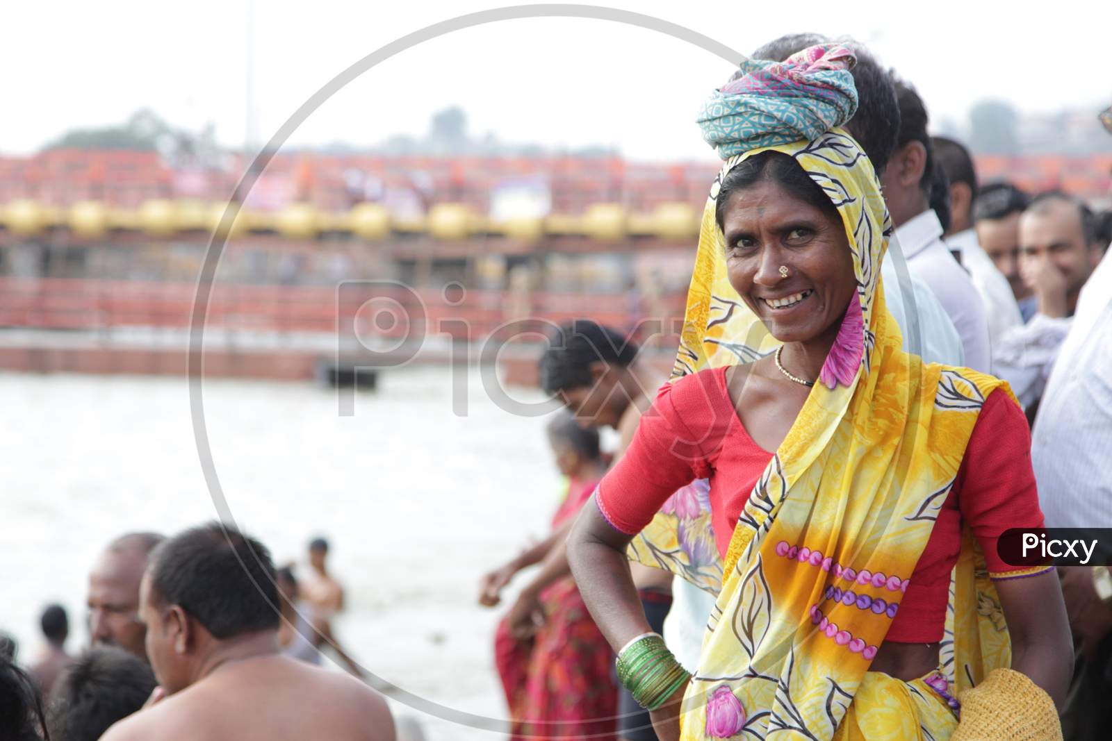 Smiling Face of Old Woman in Kumbh Mela, Ujjain, Madhya Pradesh