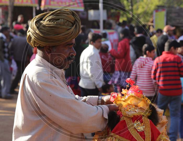 Rajasthani Old man in Shilpgram Fair, Udaipur, Rajasthan