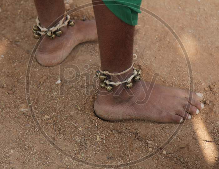 Closeup Shot of Rajasthani Man Feet