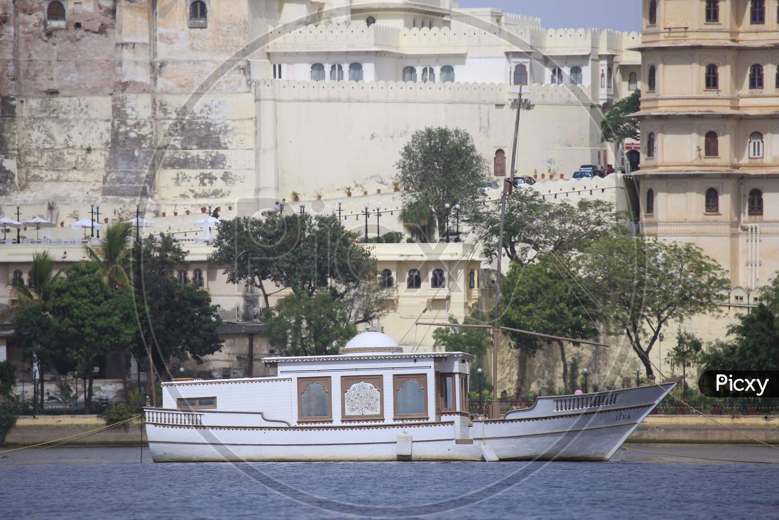 A Traditional Boat for Tourists in Lake Palace, Udaipur