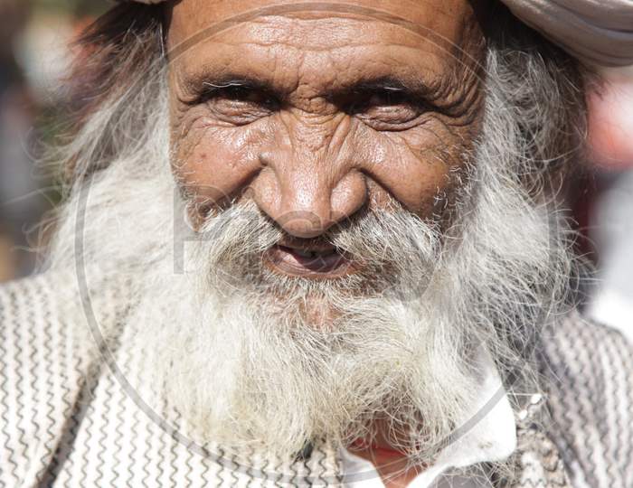 Closeup Shot of Rajasthani Old Man