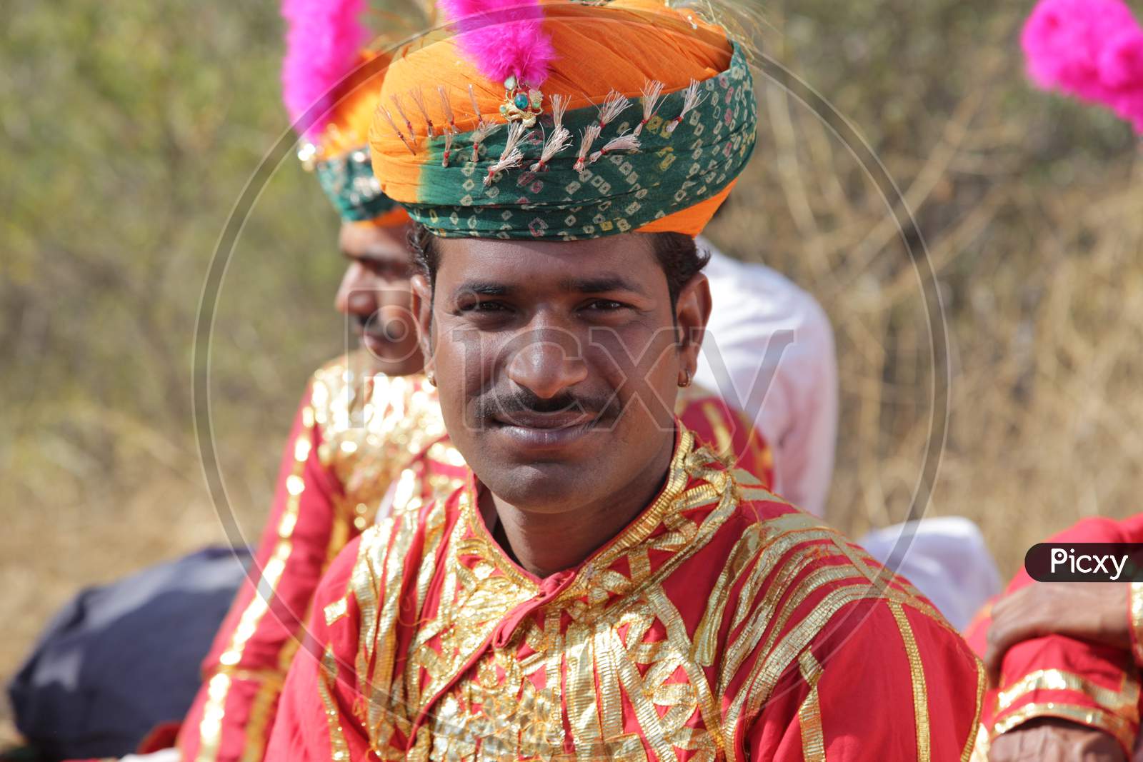 Rajasthani Man in Traditional Attire in Shilpgram Fair, Udaipur, Rajasthan