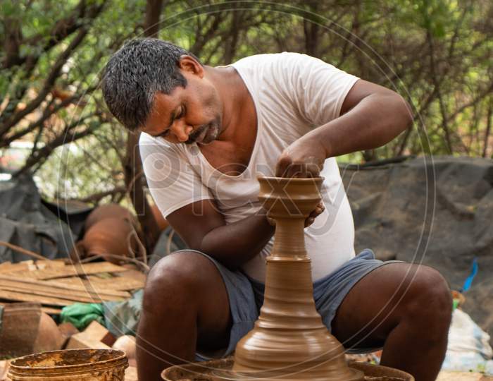 Man Making Clay pots